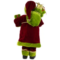16" Burgundy And Bright Green Santa Claus With Gifts Christmas Figure -Northlight Sale Store northlight e76505 4new 04621.1671008556