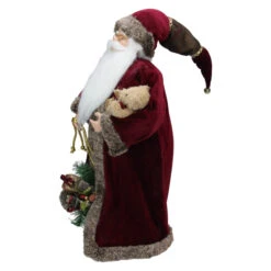 24" Burgundy Santa Claus With Teddy Bear Christmas Figure -Northlight Sale Store northlight e76593 1 18189.1588403312