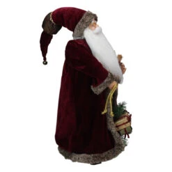 24" Burgundy Santa Claus With Teddy Bear Christmas Figure -Northlight Sale Store northlight e76593 3 13768.1588403313