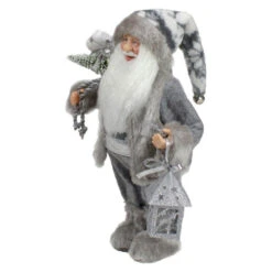 Northlight Faux Fur Standing Santa Claus Christmas Figurine With Bag And Lantern - 12" -Northlight Sale Store northlight e85386 4 updated 48703.1665174043
