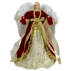 Northlight 14" Red And Gold Traditional Angel Christmas Tree Topper - Unlit
