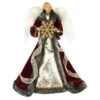 Northlight 18" Lighted Red And Gold Angel In A Dress Christmas Tree Topper - Warm White Lights