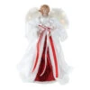 Northlight 14" White And Red Angel With Lighted Wings Christmas Tree Topper