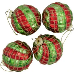 Northlight 4ct Red And Gold Basket Weave Christmas Glass Ball Ornaments 3" -Northlight Sale Store northlight eb94956 03 31668.1695657495
