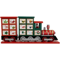 16.5" Locomotive Train Wooden Christmas Advent Calendar -Northlight Sale Store northlight f03799 02 44873.1694101348
