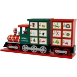 16.5" Locomotive Train Wooden Christmas Advent Calendar -Northlight Sale Store northlight f03799 03 02390.1694101354