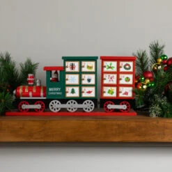 16.5" Locomotive Train Wooden Christmas Advent Calendar -Northlight Sale Store northlight f03799 styled 17695.1692717710