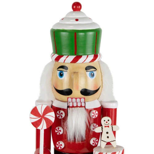 Northlight Peppermint Candy Nutcracker Christmas Figure - 15" - Red And Green 5 Northlight Peppermint Candy Nutcracker Christmas Figure - 15" - Red And Green - Image 5