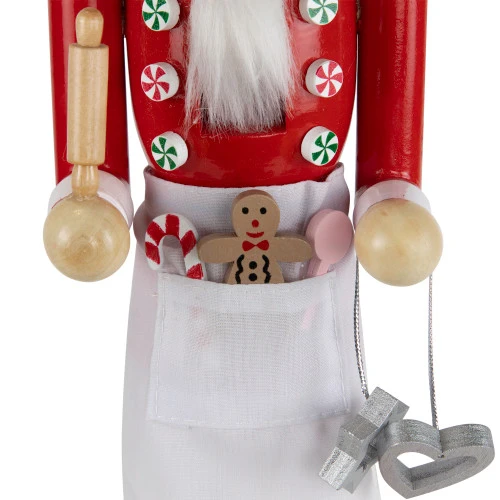 Northlight Baker With Rolling Pin Nutcracker Christmas Figure - 15" - White And Red 6 Northlight Baker With Rolling Pin Nutcracker Christmas Figure - 15" - White And Red - Image 6