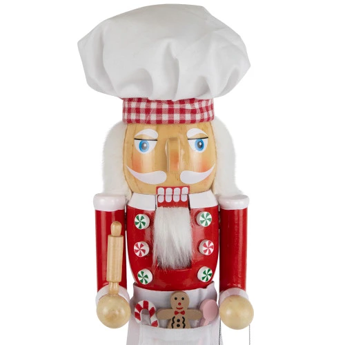 Northlight Baker With Rolling Pin Nutcracker Christmas Figure - 15" - White And Red 5 Northlight Baker With Rolling Pin Nutcracker Christmas Figure - 15" - White And Red - Image 5