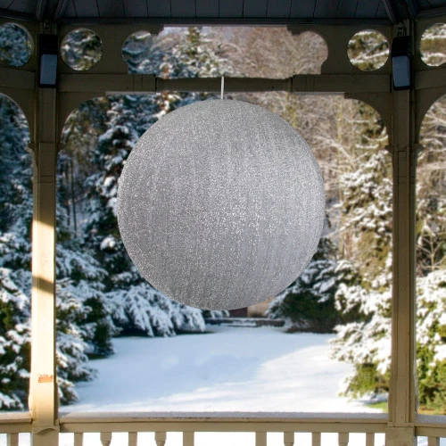 Northlight Tinsel Inflatable Christmas Ball Ornament Outdoor Commercial Decoration - 19.5" - Silver 2 Northlight Tinsel Inflatable Christmas Ball Ornament Outdoor Commercial Decoration - 19.5" - Silver - Image 2