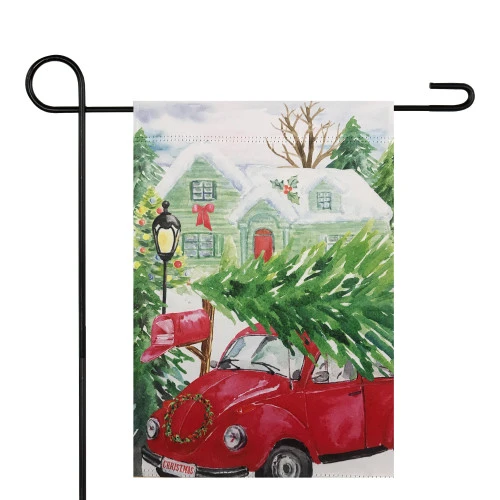 Northlight Red Car And Christmas Tree Outdoor Garden Flag 12.5" X 18" 1 Northlight Red Car And Christmas Tree Outdoor Garden Flag 12.5" X 18"