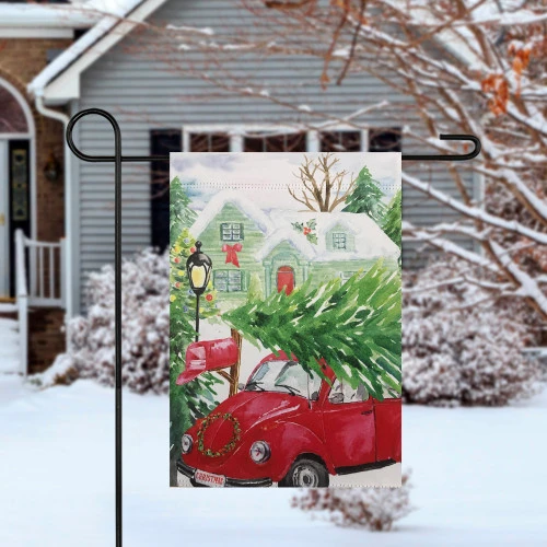 Northlight Red Car And Christmas Tree Outdoor Garden Flag 12.5" X 18" 3 Northlight Red Car And Christmas Tree Outdoor Garden Flag 12.5" X 18" - Image 3