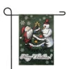 Northlight Merry Christmas Santa And A Snowman Garden Flag 12.5" X 18"
