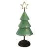 Northlight Rustic Christmas Tree With Cutout Star Topper - 17" - Green And Gold Finish