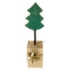 Northlight Metal Tree With Stars And Chunky Wooden Base Christmas Decoration - 16.75" - Green