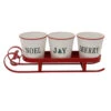 Sleigh With "Noel", "Joy" And "Merry" Buckets Christmas Centerpiece - 18.75" - Red