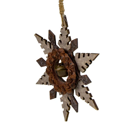Northlight 6" Brown And Beige Pointed Snowflake Christmas Ornament 2 Northlight 6" Brown And Beige Pointed Snowflake Christmas Ornament - Image 2