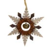 Northlight 6" Brown And Beige Pointed Snowflake Christmas Ornament