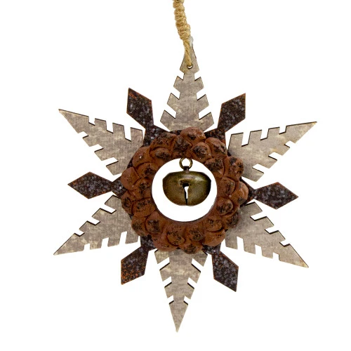 Northlight 6" Brown And Beige Pointed Snowflake Christmas Ornament 1 Northlight 6" Brown And Beige Pointed Snowflake Christmas Ornament