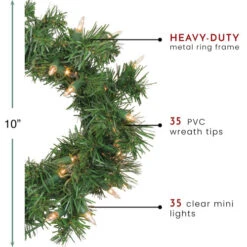 Pre-Lit Deluxe Windsor Pine Artificial Christmas Wreath - 10" - Clear Lights -Northlight Sale Store northlight gb20yww810 gr thumbnail 02566.1603332184