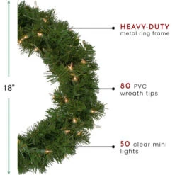 Northlight Deluxe Windsor Pine Artificial Christmas Wreath - 18" - Clear Lights -Northlight Sale Store northlight gb20yww818 gr thumbnail 92883.1603332193