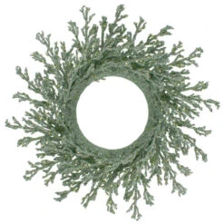 20" Green Glittered Artificial Coral Christmas Wreath