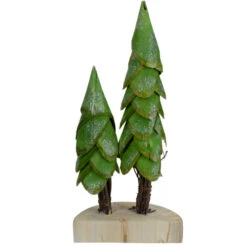 Northlight Christmas Trees On A Wooden Base Decoration - 9" - Brown And Green -Northlight Sale Store northlight gb90534 45951.1669970845