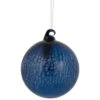 4.75" Blue Clear Glass Christmas Ball Ornament