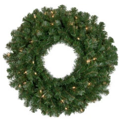 Northlight Pre-Lit Windsor Pine Artificial Christmas Wreath - 24" - Clear Lights
