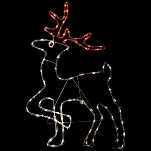 Northlight 24" Lighted Standing Reindeer Silhouette Outdoor Christmas Decoration 1 Northlight 24" Lighted Standing Reindeer Silhouette Outdoor Christmas Decoration