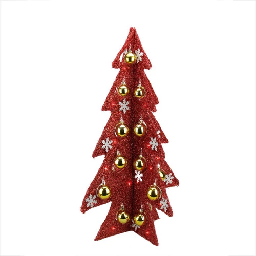 Northlight LED Lighted Christmas Tree With Ornaments Decoration - 28" - Gold And Red 2 Northlight LED Lighted Christmas Tree With Ornaments Decoration - 28" - Gold And Red - Image 2
