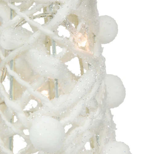 Northlight LED Lighted Glittered Cone Tree Christmas Decorations - 39.25" - White - Set Of 3 4 Northlight LED Lighted Glittered Cone Tree Christmas Decorations - 39.25" - White - Set Of 3 - Image 4
