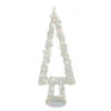 Northlight Lighted Glitter String And Cotton Ball Christmas Tree Decoration - 34"
