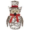 Northlight Lighted Glitter Rattan Owl Outdoor Christmas Decoration - 21" - Clear Lights