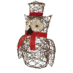 Northlight Lighted Glitter Rattan Owl Outdoor Christmas Decoration - 21" - Clear Lights -Northlight Sale Store northlight h83201 2updated 29653.1669192840