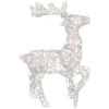 Northlight Glittered Rattan Reindeer Outdoor Christmas Decoration - 30" - White - Clear Lights