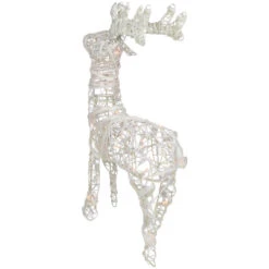 Northlight Glittered Rattan Reindeer Outdoor Christmas Decoration - 30" - White - Clear Lights -Northlight Sale Store northlight h85108 3new 86235.1670402938