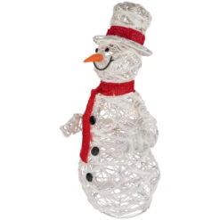 Northlight Lighted Glittered Rattan Snowman Outdoor Christmas Decoration - 28" - Clear Lights -Northlight Sale Store northlight h85109 3new 71470.1670576253