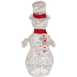 Northlight Lighted Glittered Rattan Snowman Outdoor Christmas Decoration - 28" - Clear Lights -Northlight Sale Store northlight h85109 4new 20734.1670576253