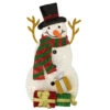 31" Pre-Lit White And Black Snowman With Gifts Outdoor Christmas Decor