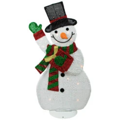 Northlight Lighted Waving Snowman Outdoor Christmas Decoration - 32" - Clear Lights