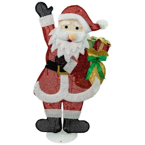 Northlight 32" Red And White Lighted Waving Santa With Gifts Christmas Outdoor Decoration 1 Northlight 32" Red And White Lighted Waving Santa With Gifts Christmas Outdoor Decoration