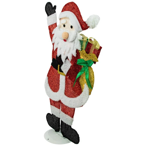 Northlight 32" Red And White Lighted Waving Santa With Gifts Christmas Outdoor Decoration 4 Northlight 32" Red And White Lighted Waving Santa With Gifts Christmas Outdoor Decoration - Image 4