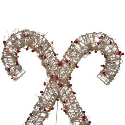 Northlight 25" Lighted Champagne Gold Glittered Rattan Double Candy Cane Christmas Outdoor Or Window Decoration -Northlight Sale Store northlight h85241 5 41853.1674121152