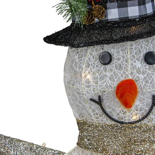 Northlight 49" White And Black LED Lighted Snowman With Top Hat Christmas Outdoor Decoration 3 Northlight 49" White And Black LED Lighted Snowman With Top Hat Christmas Outdoor Decoration - Image 3
