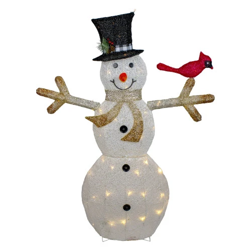 Northlight 49" White And Black LED Lighted Snowman With Top Hat Christmas Outdoor Decoration 1 Northlight 49" White And Black LED Lighted Snowman With Top Hat Christmas Outdoor Decoration
