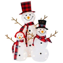 Northlight Lighted Tinsel Snowmen Family Christmas Outdoor Decorations - Clear Lights - Set Of 3 -Northlight Sale Store northlight h92299 1 83343.1701710478