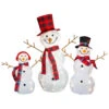 Northlight Lighted Tinsel Snowmen Family Christmas Outdoor Decorations - Clear Lights - Set Of 3