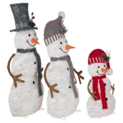 Northlight Lighted Snowman Family Outdoor Christmas Decoration - 39.5" - Warm White - Set Of 3 -Northlight Sale Store northlight h93956 2 70137.1667549905